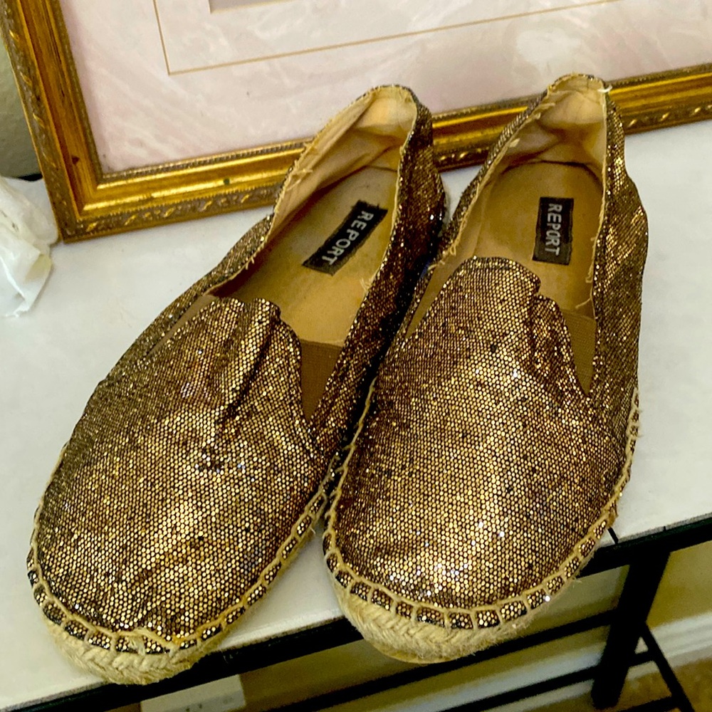 Bling bling copper gold sparkle espadrilles comfy shoes